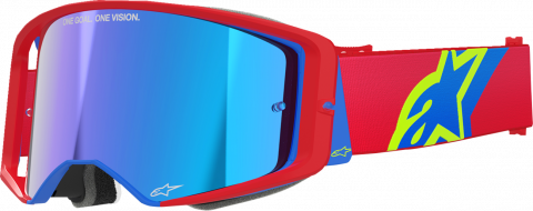 Alpinestars Supertech ABS-V Goggles Red/Blue Blue Mirror 5100325-3055