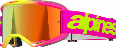 Alpinestars Vision 5 Goggle Wordmark Pink Yellow Red Mirror 5102425-3085