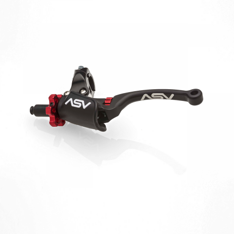 CRF250X'04-17 ASV C6 Pro Clutch Lever & Perch Assembly Black w/Red Dials