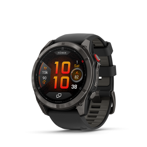 GARMIN fēnix® 8 Pro – 51mm, AMOLED Sapphire, Carbon Gray DLC Ti with Black/Gray Silicone Band
