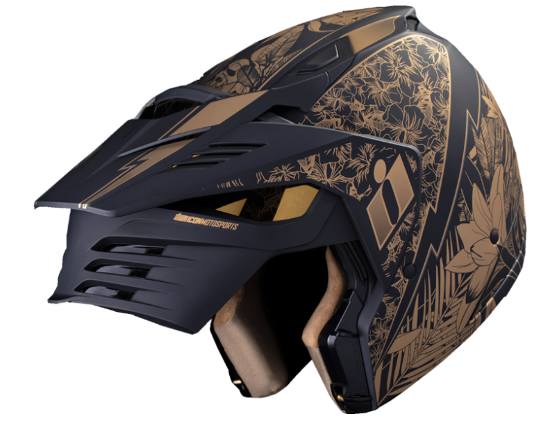 black and gold icon helmet Airframe Pro Carbon Motorcycle - / 59-60cm The Icon Airframe Pro Carbon Motorcycle Helmet is part of the latest Icon collection ICON Domain Cornelius Helmet