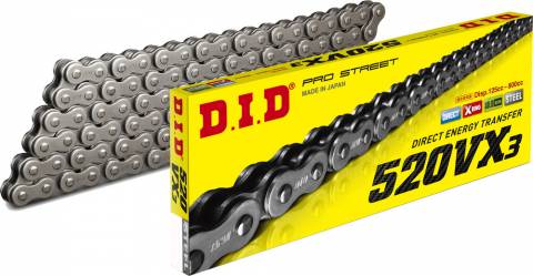 D.I.D. 520 VX3 X-Ring 120 Link Chain (Natural Color)
