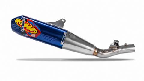CRF250R/RX'25-27 FMF 4.1 Ti Slip-On Exhaust w/blue Carbon End Cap