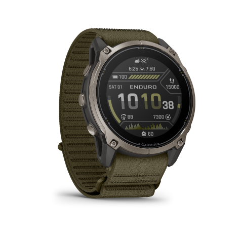Garmin Enduro™ 4 with dark olive ComfortFit fabric band