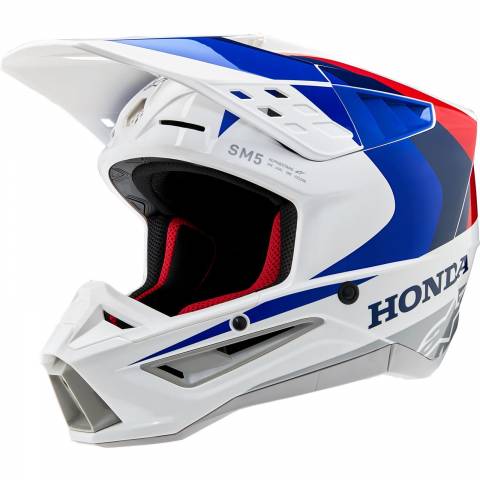 Alpinestars S-M5 Honda Helmet Gloss White/Blue/Red