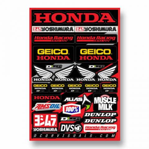 Team Geico Honda Decal Sheet