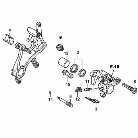 Honda OEM Rear Brake Caliper Assembly